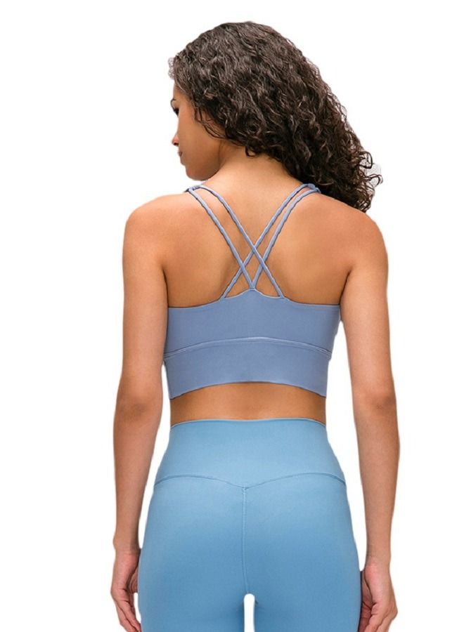 Loquat Spaghetti Strap Backless Fitness Cross Small Sling Yoga Sports Bra  - Image 2