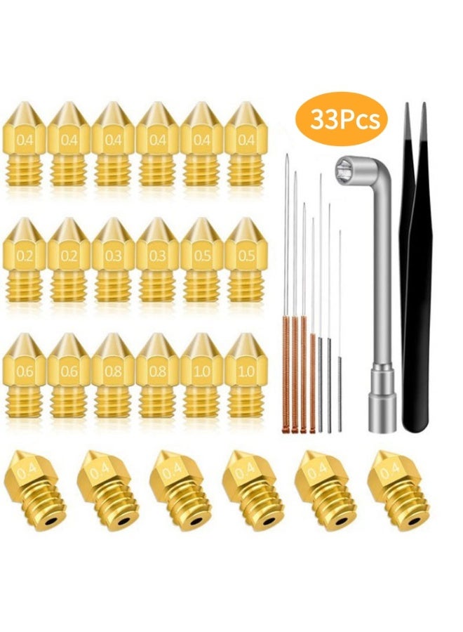 سيوسي 3D Printer Nozzle Cleaning Kit Includes 33 Pcs Stainless Steel Needles Cleaner Tools and 23 Pcs MK8 Nozzles Multiple Sizes Compatible with Makerbot Creality CR-10 Ender 3 5 - Image 1