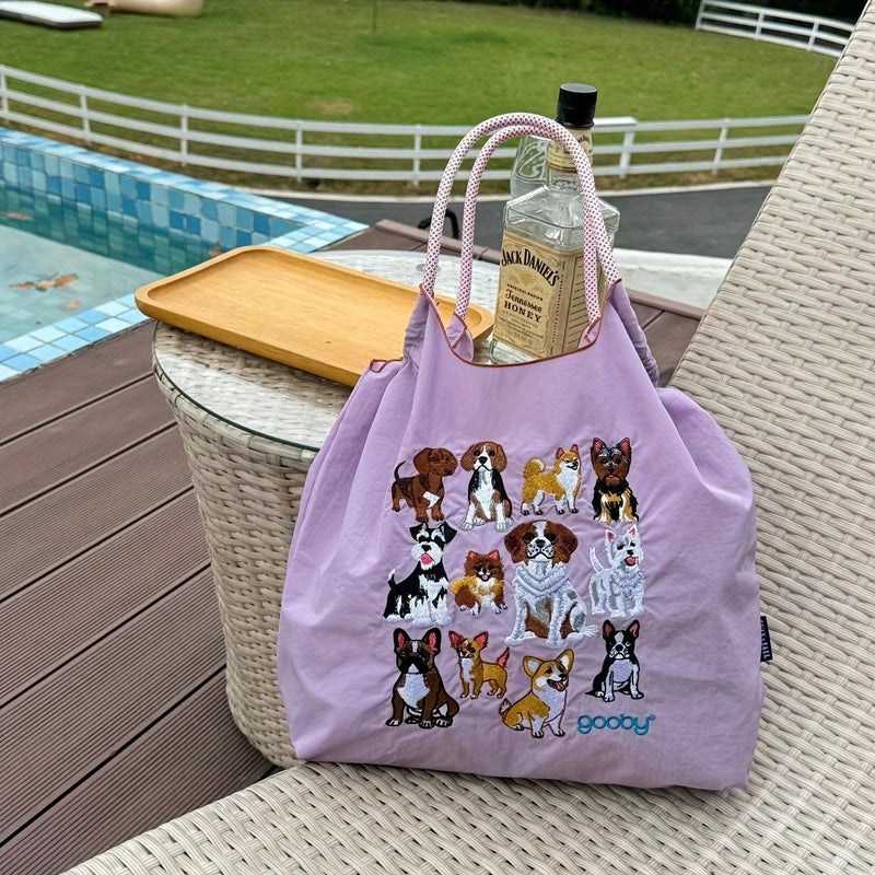 New Embroidered Bag For Women, Tote Bag, Large Capacity Canvas Bag, Little Yellow Duck Shopping Bag, Shoulder Bag, Handbag, Trendy - Image 4
