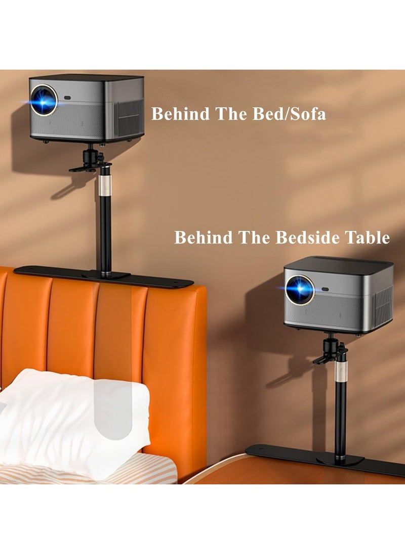 XiuWoo - No Drilling Metal Projector Stand Bedside Sofa Projector Mount Ball Head 360 Adjustable Table Side Projector Mount,Adjustable Height 25-35CM,for Most Projector,for Home Sofa Bed desk - Image 1