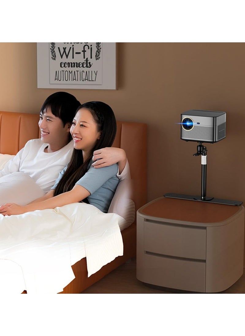 XiuWoo - No Drilling Metal Projector Stand Bedside Sofa Projector Mount Ball Head 360 Adjustable Table Side Projector Mount,Adjustable Height 25-35CM,for Most Projector,for Home Sofa Bed desk - Image 1