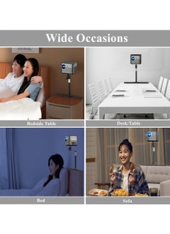 XiuWoo No Drilling Metal Projector Stand Bedside Sofa Projector Mount Ball Head 360 Adjustable Table Side Projector Mount,Adjustable Height 25-35CM,for Most Projector,for Home Sofa Bed desk  - Image 5
