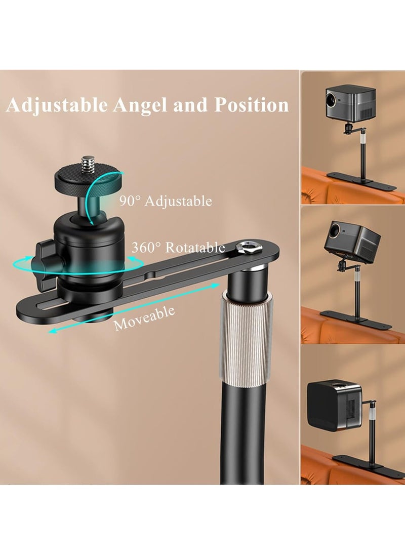 XiuWoo - No Drilling Metal Projector Stand Bedside Sofa Projector Mount Ball Head 360 Adjustable Table Side Projector Mount,Adjustable Height 25-35CM,for Most Projector,for Home Sofa Bed desk - Image 1