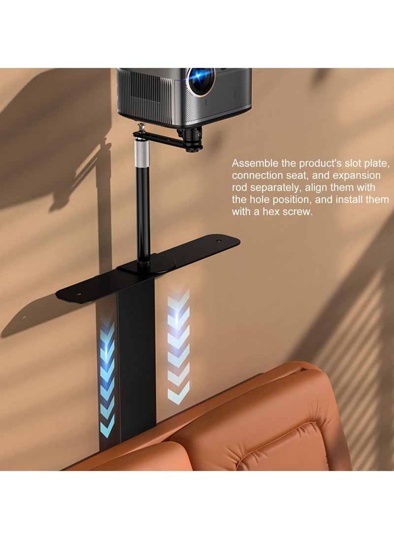 XiuWoo - No Drilling Metal Projector Stand Bedside Sofa Projector Mount Ball Head 360 Adjustable Table Side Projector Mount,Adjustable Height 25-35CM,for Most Projector,for Home Sofa Bed desk - Image 1