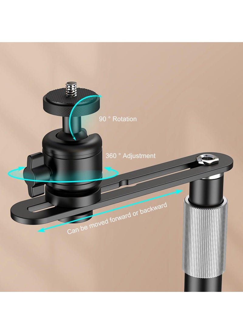 XiuWoo - No Drilling Metal Projector Stand Bedside Sofa Projector Mount Ball Head 360 Adjustable Table Side Projector Mount,Adjustable Height 25-35CM,for Most Projector,for Home Sofa Bed desk - Image 1