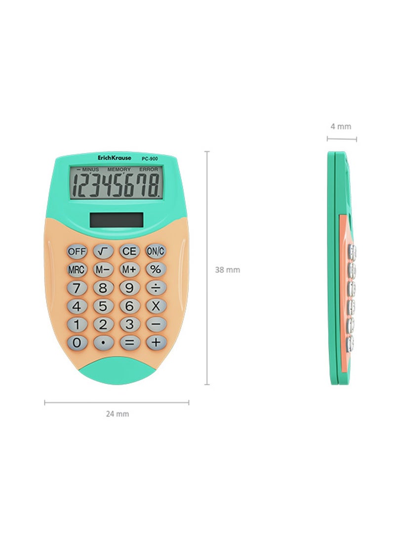 ErichKrause آلة حاسبة بحجم الجيب 8 أرقام مع شاشة LCD بلون باستيلي زهور - Image 4