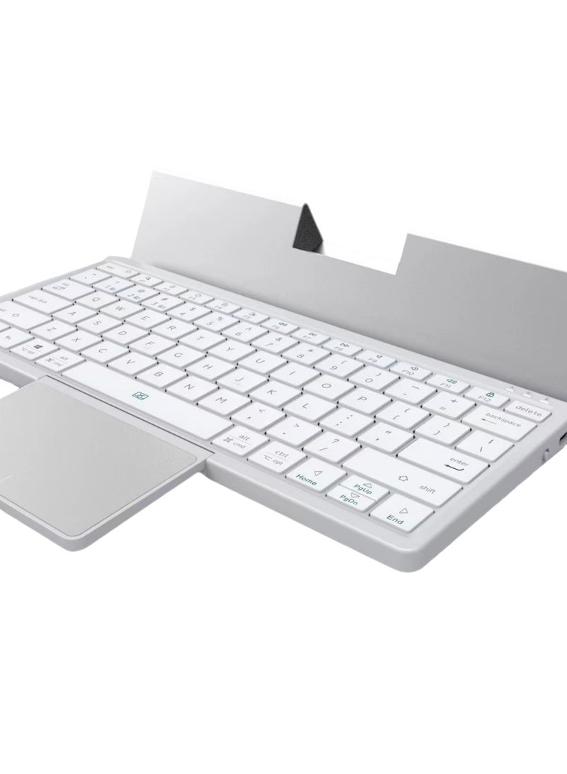 Rock Pow Bluetooth Keyboard Portable Full Size Keyboard with Large Touchpad PU Leather Magnetic Detachable Stand Wireless Travel Keyboard for Windows iOS Android Mac  - Image 1