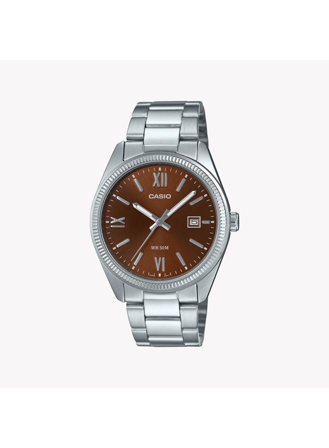 كاسيو ساعة يد من الستانلس ستيل عقارب/مقابض MTP-1302DD-5AVDF - Image 1