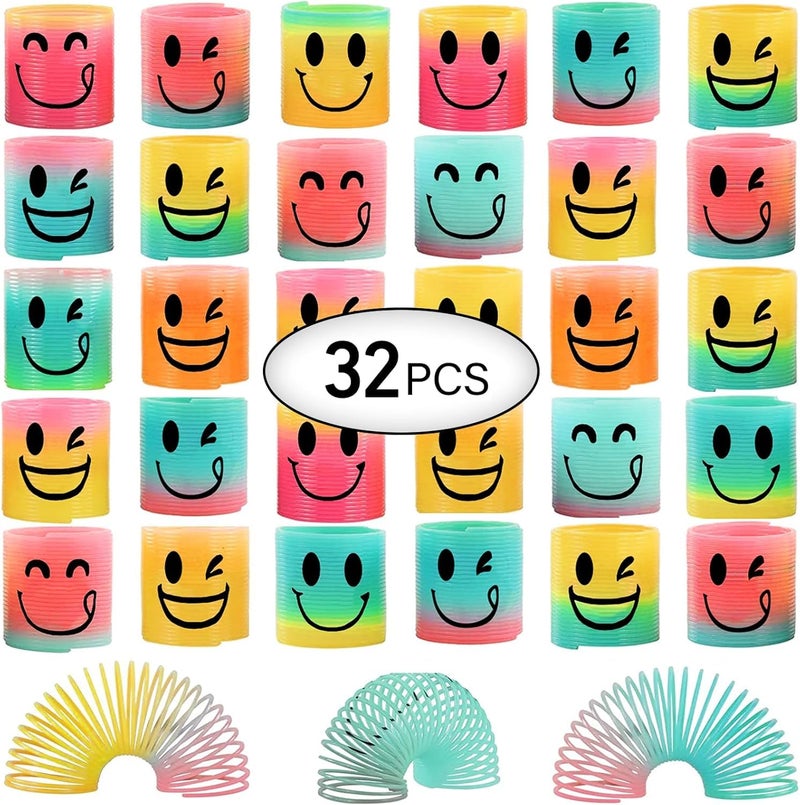 AZEN 32 Pcs Mini Spring Party Favors for Kids 3-5 4-8, Goodie Bags Stuffers for Birthday Party, Classroom Prizes Kids Prizes, Small Bulk Toys Gifts (4 Smile) - Image 2