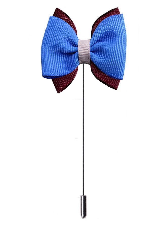 Peluche The Graceful Bow Blue Brooch for Men - Image 1