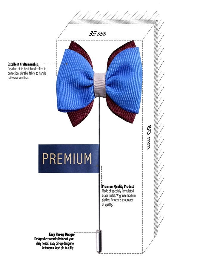 Peluche The Graceful Bow Blue Brooch for Men - Image 2