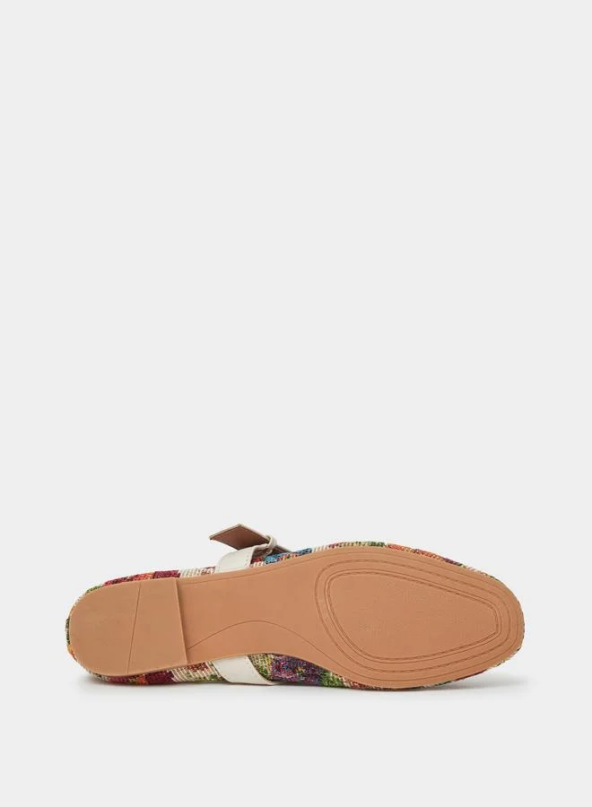 Styli Beige Printed Ballerina Shoes for Women | Best Price UAE