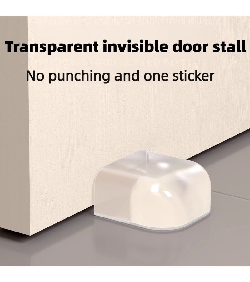 4pcs Transparent Door Stop No Drill Door Bottom Installation Heavy Duty Door Wedge With Non Slip Base Clear Door Wedge For Floor Protection Ideal For Home Office Apartment Space Saving Door Stopper Home Safety Accessory Minimalist Design - Image 5