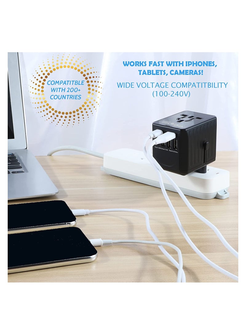 Universal Travel Adapter Plug World Power with 4 USB and 2 Type-C Ports  - Image 5