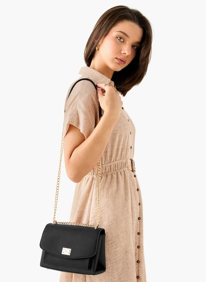 فلورا بيلا من شو إكسبرس Solid Crossbody Bag with Chain Strap and Flap Closure