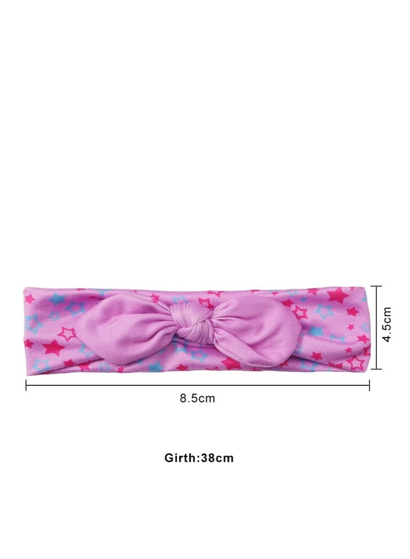 Baby Headband Cotton, Baby Headband Cotton Elastic,  Baby Girl Cotton and Synthetic Headbands, Print Floral Hair Band Bow-knot, for Newborn Baby, Toddlers, 3 Pcs - Image 2