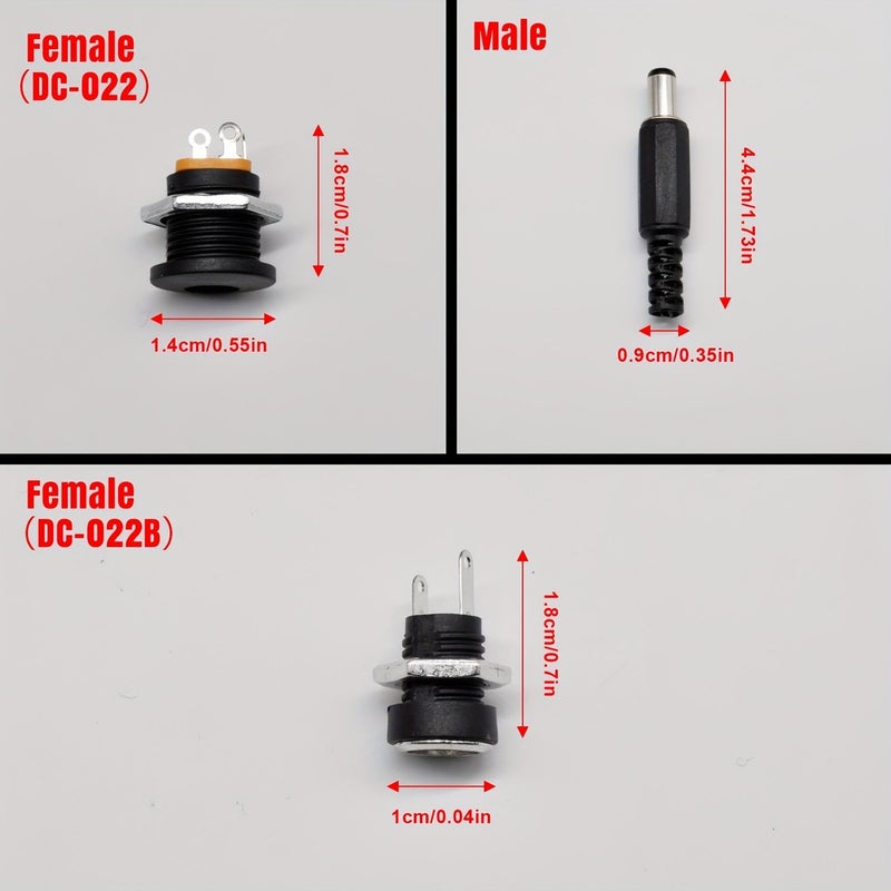JT7006A 5 قطع DC 5.5x2.1 مم موصل مقبس طاقة محول بخيط داخلي - Image 2