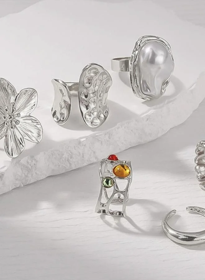 Take Two Silver Rings Set