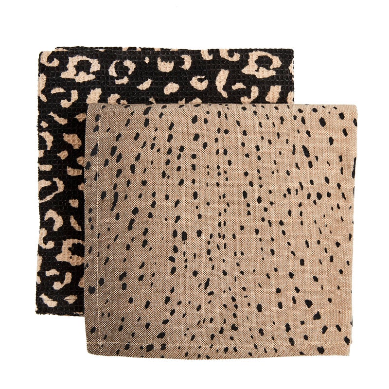 Mud Pie Fawn Animal Print Towel, 26" x 16 1/2" - Image 1