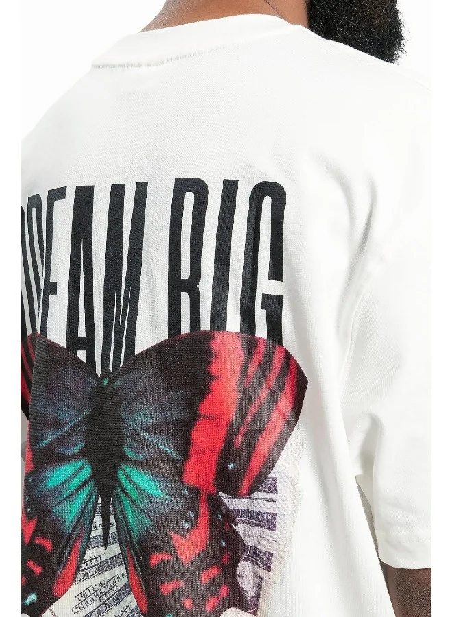 Wecre8 Men's White Butterfly T-shirt