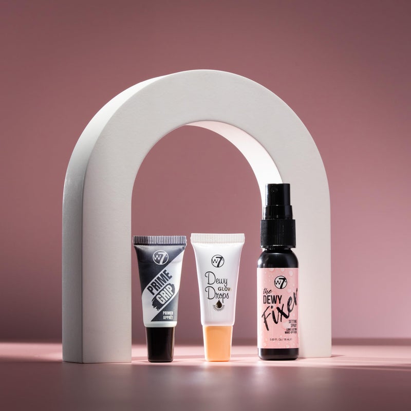 W7 Mini Glow Heroes Set - Travel Size Makeup Minis with Primer, Glow Drops & Setting Spray - Image 3