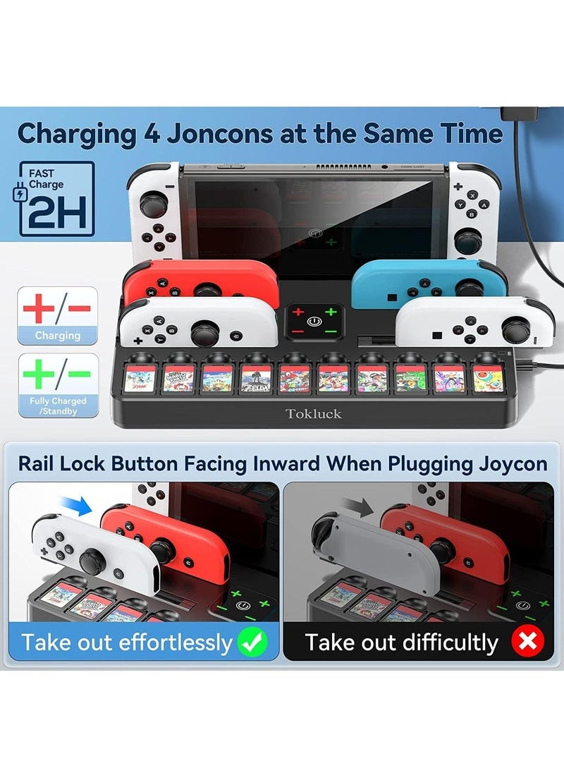 Generic - TV Docking Station with 10 Game Slots for Nintendo Switch & Switch OLED, Switch Base Station Dock with 4K HDMI Switch TV Adapter, Portable Switch Dock Replacement with 2 USB 3.0 Port - Image 1