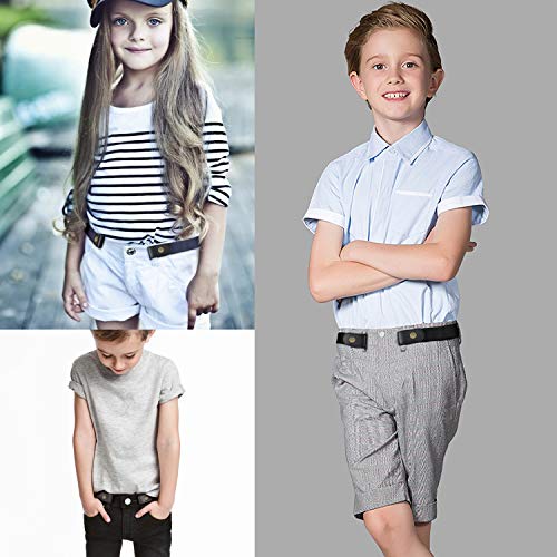 WHIPPY Buckle Free Elastic Kids Toddler Belt, No Buckle Stretch Adjustable Belts for Girls Boys Back to School Supplies (Black, Suit Pants Below 24 Inches) - Image 5