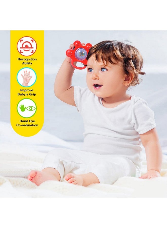 Simba ABC Rattle Toy Set | Non-Toxic, BPA-Free Teether | Easy to Grasp and Chew with Rattle Sounds Toy for 3 Months and above Kids - 4 Pcs Pack - Multicolor - BIS Approved - Image 3