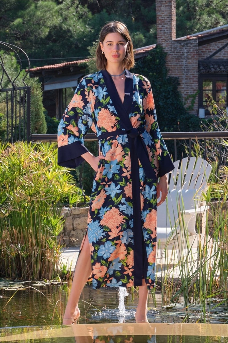 Monamise Floral Kimono Dress - Image 1