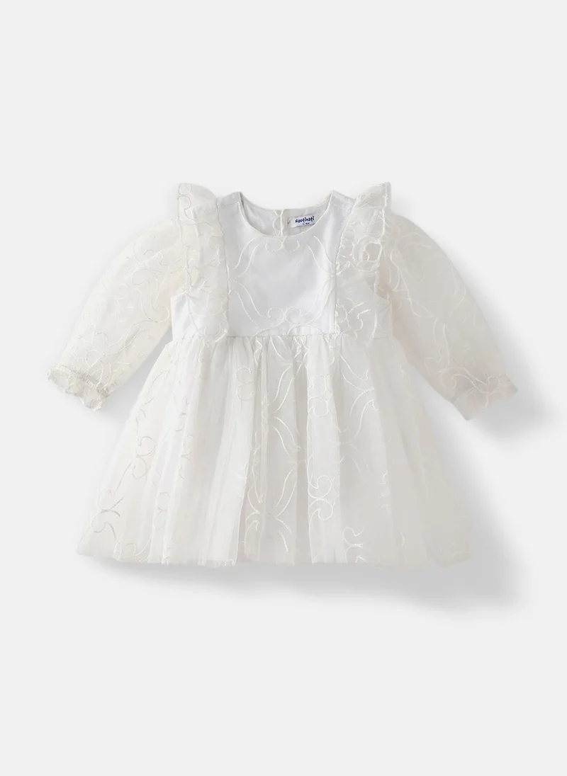 Nautinati Nautinati' Girls' Mesh Embroidered Party Frock