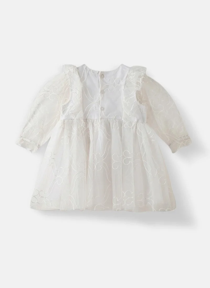 Nautinati Nautinati' Girls' Mesh Embroidered Party Frock