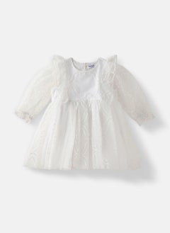 Nautinati Nautinati' Girls' Mesh Embroidered Party Frock  - Image 1