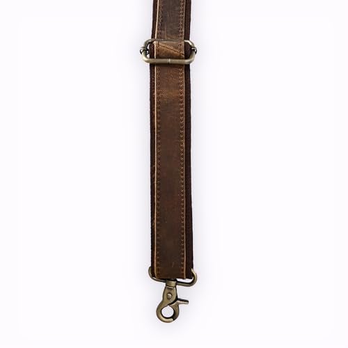 Autentico Leather Autentico Premium Tan Leather Travel Bag Strap Adjustable Replacement Shoulder Strap Extra Wide Padded Design for Weekenders, Carry-Ons, Duffels Genuine Leather Comfort (Distress Brown) - Image 4