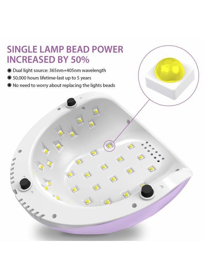 Easkep UV Light for Nails Lamp - 86W UV LED Nail Lamp Gel Nail Polish Curing Dryer for Salon 4 Timer Setting Auto Sensor Machine (Taro) - Image 3