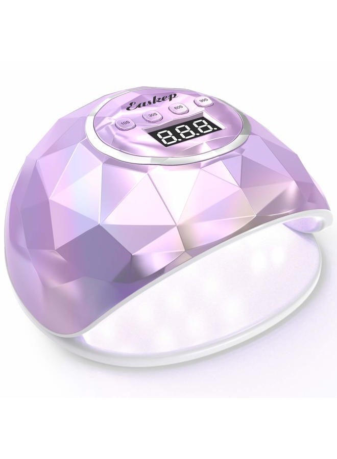 Easkep UV Light for Nails Lamp - 86W UV LED Nail Lamp Gel Nail Polish Curing Dryer for Salon 4 Timer Setting Auto Sensor Machine (Taro) - Image 1
