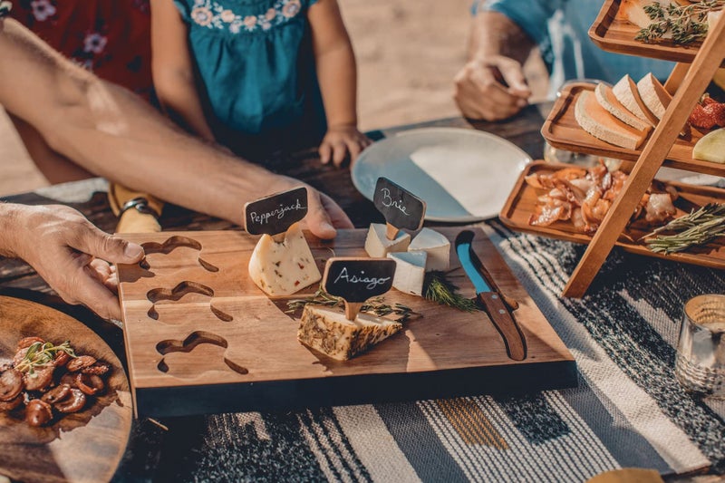 PICNIC TIME NCAA Alabama Crimson Tide Delio Cheese Board and Knife Set - Charcuterie Board Set - Acacia Wood Cutting Board with Cheese Knife and Markers - Image 2