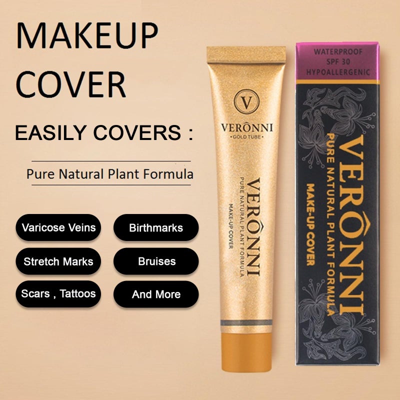 VERONNI Full Coverage Maekup Cover Concealer Tattoo Cover Up Waterproof Foundation Amazing Scar Make Up Concealer SPF 30 1.1OZ/30g (215) - Image 3