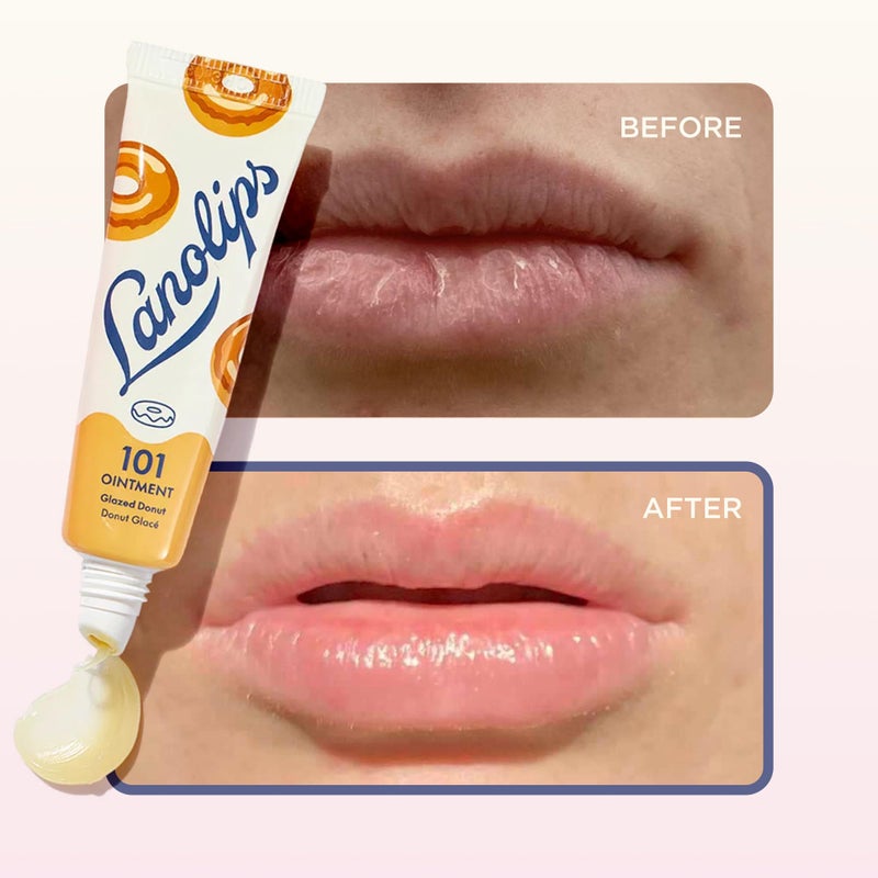 Lanolips Lanolin 101 Multipurpose Ointment - Lanolin Lip Balm & Healing Ointment for Skin Barrier Repair - Moisturizer for Dry Lips, Cuticles & Elbows - No Petroleum Formula - Glazed Donut (0.35 oz) - Image 5