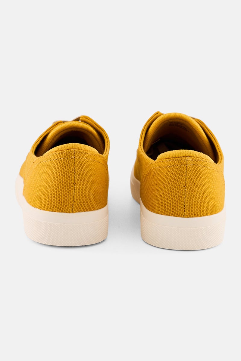 Sun Stone Men Medium Kiva Lace Up Denim Shoes, Mustard - Image 2