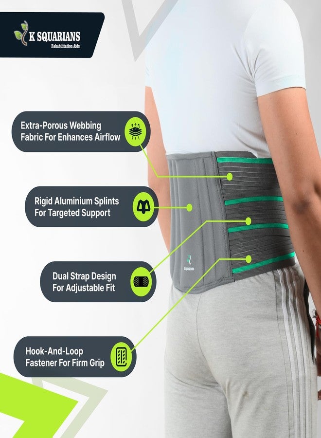 K SQUARIANS Back Belt for Pain Relief | Adjustable Dual Strap Waist Belt with Soft Cushioning | Lower Back Support for Men and Women Comfortable Waist Belt Large (40-46") - Image 4