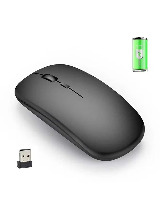 An 600.0 mAh Rechargeable Wireless Optical Mouse Black - Image 2