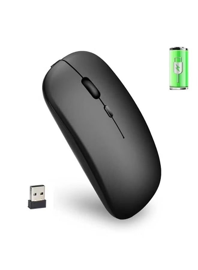 An 600.0 mAh Rechargeable Wireless Optical Mouse Black - Image 5