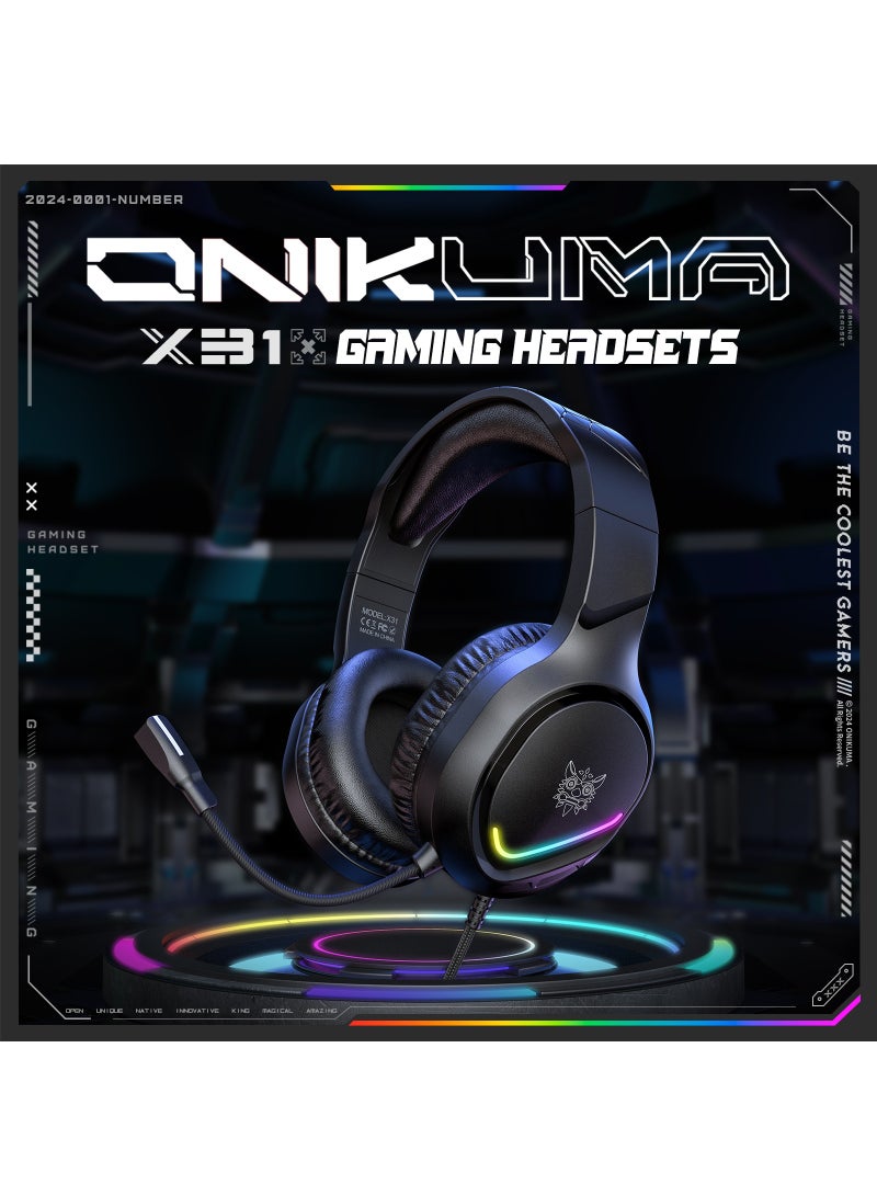 onikuma X31 Headset Gaming Headset Wired Headset Computer PS Gaming Headset  - Image 2