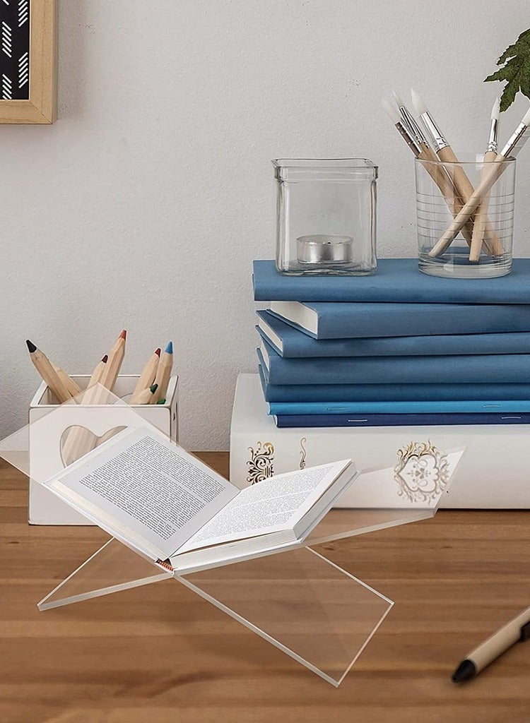 Elegantly Designed Quran Stand Holder For Reading Transparent X Shaped Book Holder With A Touch Of Elegance And Comfort Useful For Reading At The Table And While Sitting  - Image 1