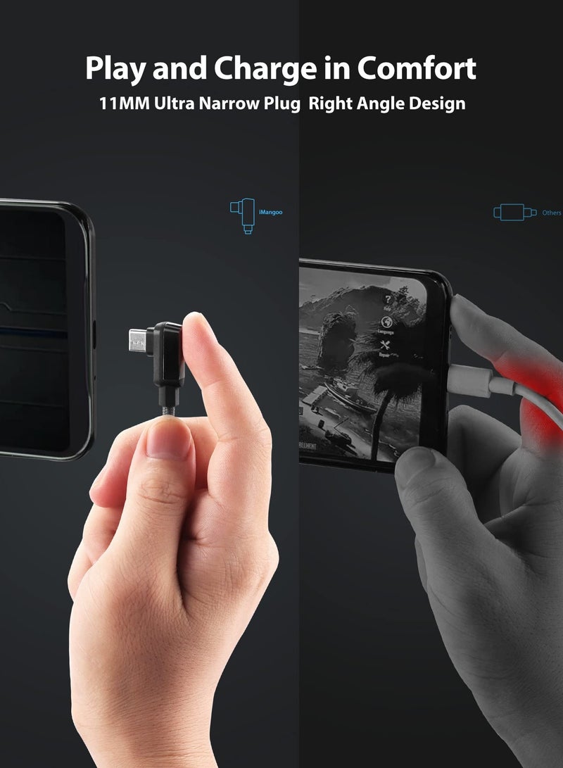 KASTWAVE كابل USB C، شحن سريع بطول 6 أقدام لهاتف Xiaomi 120W HyperCharge Turbo، كابل شاحن فائق السرعة، كابل من النوع C بقوة 6 أمبير، شاحن USB-C إلى USB A مضفر من النايلون بزاوية قائمة، لهاتف Xiaomi Pad 5 12 Pro 12S Ultra وما إلى ذلك - Image 2