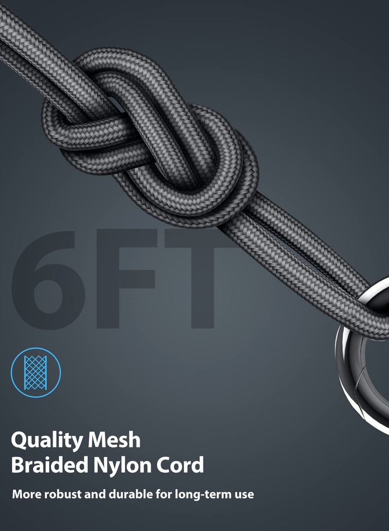 KASTWAVE كابل USB C، شحن سريع بطول 6 أقدام لهاتف Xiaomi 120W HyperCharge Turbo، كابل شاحن فائق السرعة، كابل من النوع C بقوة 6 أمبير، شاحن USB-C إلى USB A مضفر من النايلون بزاوية قائمة، لهاتف Xiaomi Pad 5 12 Pro 12S Ultra وما إلى ذلك - Image 4