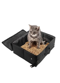 GUDOO Portable Cat Travel Litter Box with Zipped Lid Foldable Travel Litter Box No Leakage No Smell Waterproof Easy to Carry Easy to Use in Hotels Car  - Image 1