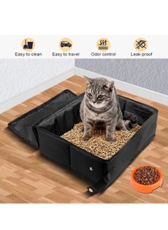 GUDOO Portable Cat Travel Litter Box with Zipped Lid Foldable Travel Litter Box No Leakage No Smell Waterproof Easy to Carry Easy to Use in Hotels Car  - Image 5