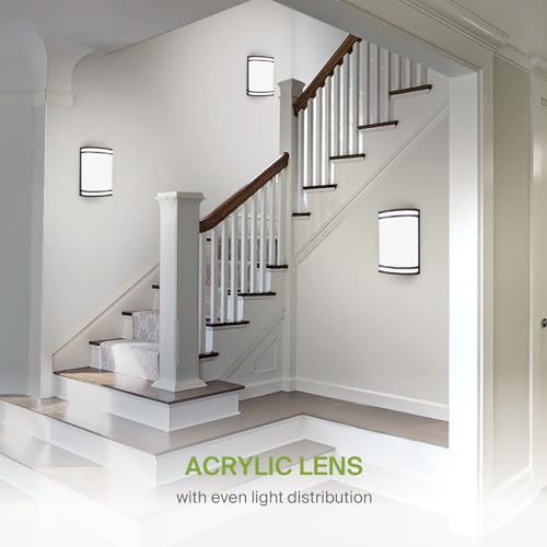 ASD LED Indoor Wall Mount Light Fixture - 10 Inch Modern Interior Matte Black Wall Sconce Lighting - 3000K 4000K 5000K Adjustable - Half Cylinder Hallway Light Fixture - ETL & Energy Star - Image 5