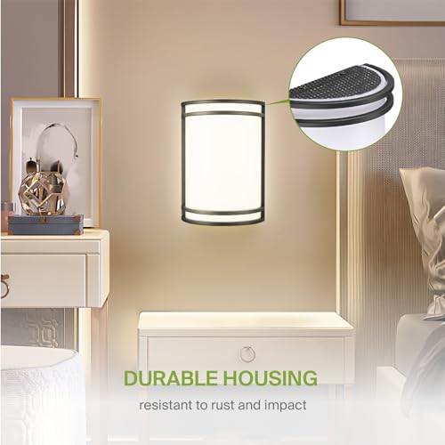 ASD LED Indoor Wall Mount Light Fixture - 10 Inch Modern Interior Matte Black Wall Sconce Lighting - 3000K 4000K 5000K Adjustable - Half Cylinder Hallway Light Fixture - ETL & Energy Star - Image 4